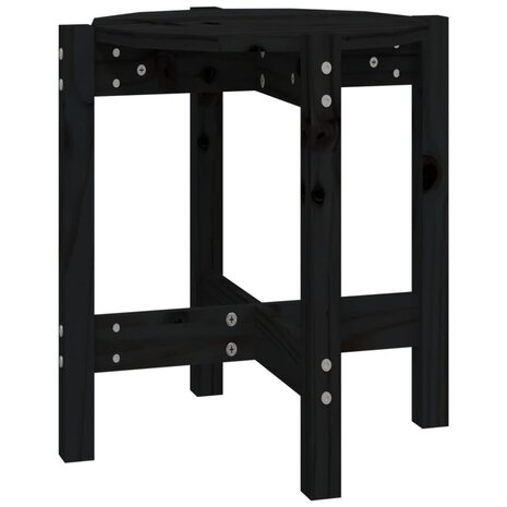 Salontafel Ø 42,5x45 cm massief grenenhout zwart 2