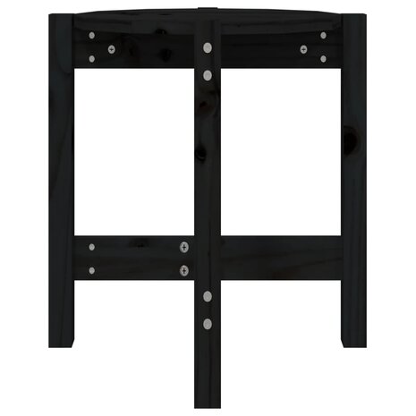 Salontafel Ø 42,5x45 cm massief grenenhout zwart 5
