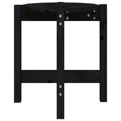Salontafel Ø 42,5x45 cm massief grenenhout zwart 6