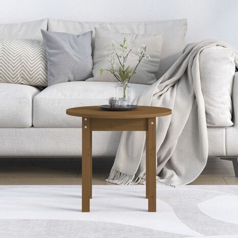 Salontafel Ø 45x40 cm massief grenenhout honingbruin 3
