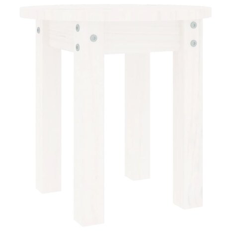 Salontafel Ø 35x35 cm massief grenenhout wit 2