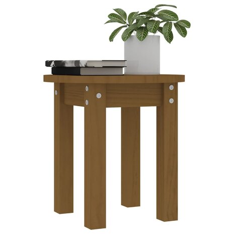 Salontafel Ø 35x35 cm massief grenenhout honingbruin 4