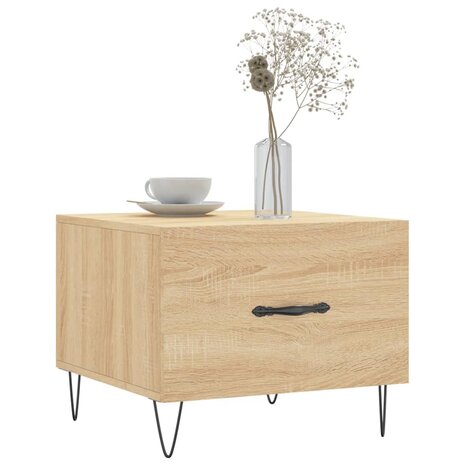 Salontafel 50x50x35 cm bewerkt hout sonoma eikenkleurig 3