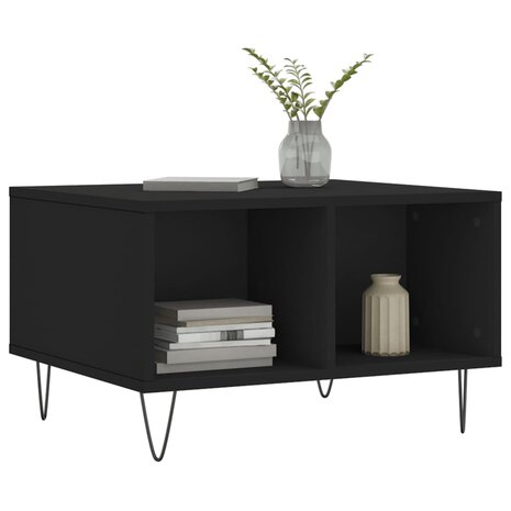 Salontafel 60x50x36,5 cm bewerkt hout zwart 3