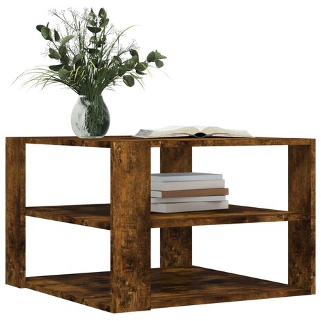 Salontafel 59,5x59,5x40 cm bewerkt hout gerookt eikenkleurig 3
