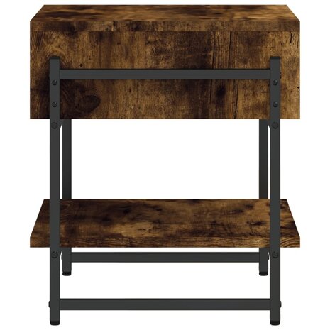 Salontafel 40x40x45 cm bewerkt hout gerookt eikenkleurig 6
