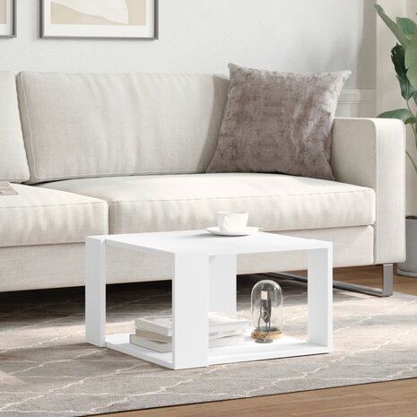 Salontafel 51,5x51,5x30 cm bewerkt hout wit 3