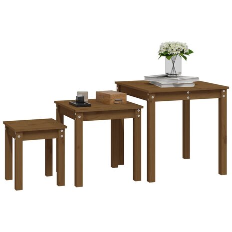 Tafeltjesset 3 st massief grenenhout honingbruin 4