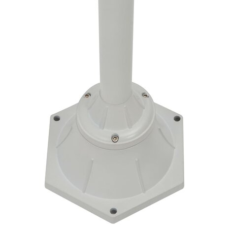 Paalverlichting tuin E27 220 cm aluminium wit 2-delig 4