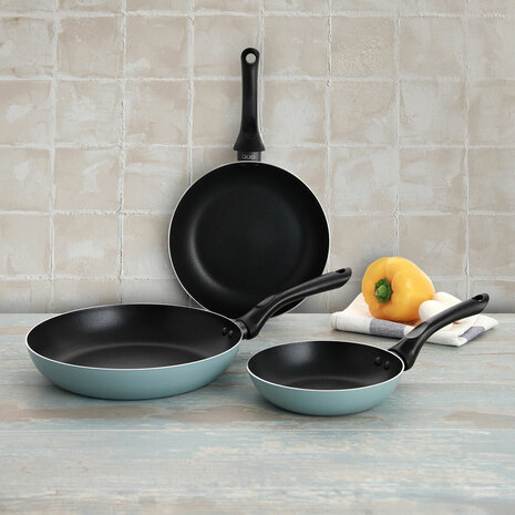 Pannenset Quid Country Gestampt aluminium Blauw Bakeliet (3 Onderdelen) 2