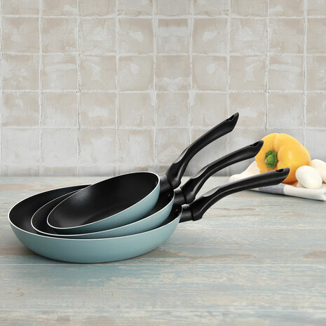 Pannenset Quid Country Gestampt aluminium Blauw Bakeliet (3 Onderdelen) 3