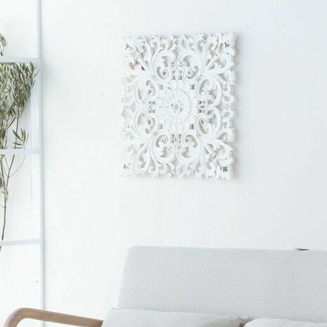 Wanddecoratie Alexandra House Living Wit Sparrenhout Hout MDF 1 x 56 x 56 cm 3