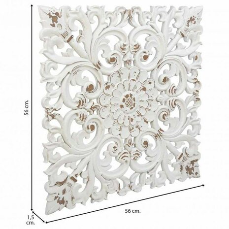Wanddecoratie Alexandra House Living Wit Sparrenhout Hout MDF 1 x 56 x 56 cm 5