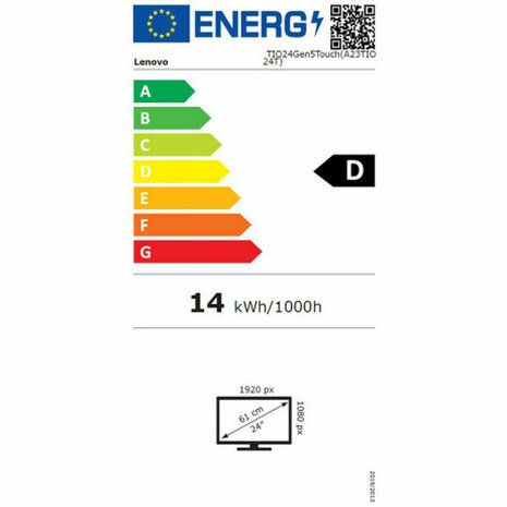 Monitor Lenovo 12NBGAT1EU Full HD 23,8" 50 - 60 Hz 60 Hz 5
