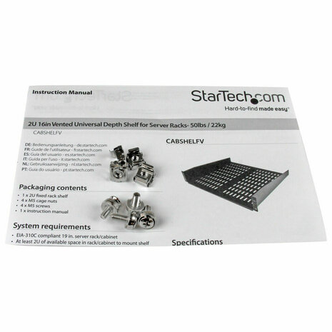 Vaste Plank voor Patchkast Startech CABSHELFV            3