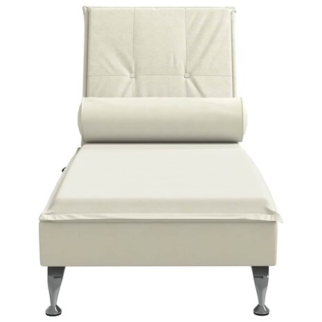 Massage chaise longue met bolster fluweel roze 4