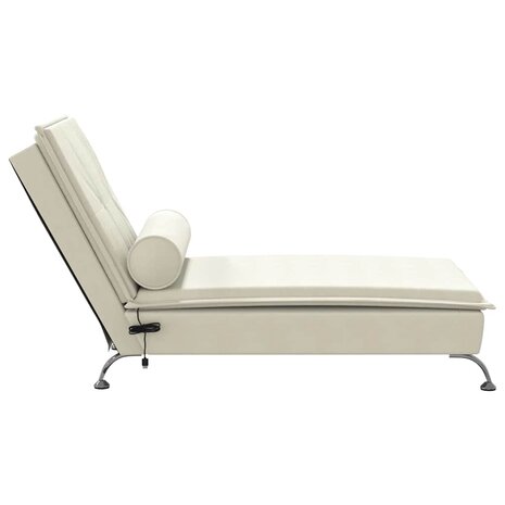 Massage chaise longue met bolster fluweel roze 5