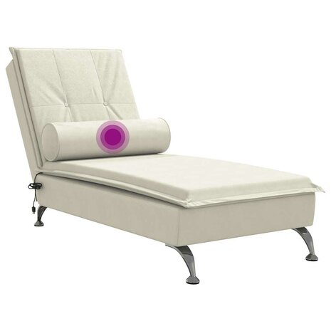 Massage chaise longue met bolster fluweel roze 7