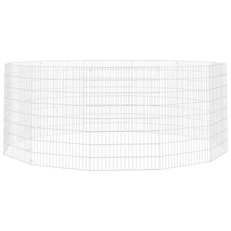Dierenverblijf 12 panelen 54x80 cm gegalvaniseerd ijzer 2