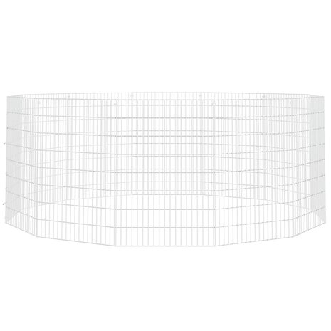 Dierenverblijf 12 panelen 54x80 cm gegalvaniseerd ijzer 3