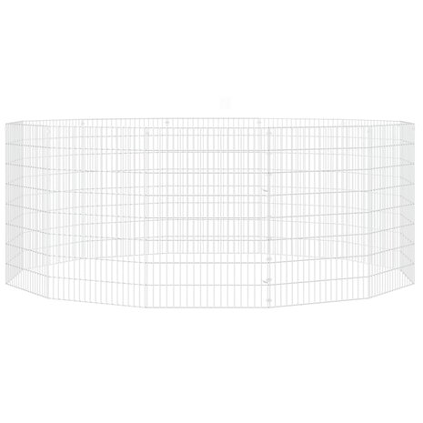 Dierenverblijf 12 panelen 54x80 cm gegalvaniseerd ijzer 4