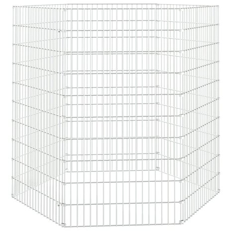 Dierenverblijf 6 panelen 54x100 cm gegalvaniseerd ijzer 2