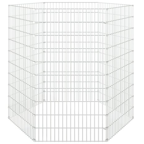 Dierenverblijf 6 panelen 54x100 cm gegalvaniseerd ijzer 4
