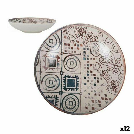 Diep bord La Mediterránea Grecia Porselein (12 Stuks) 1