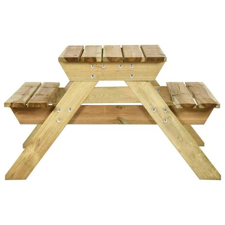 Picknicktafel met banken 110x123x73 cm geïmpregneerd grenenhout 3