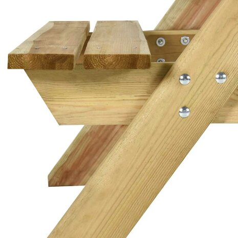 Picknicktafel met banken 110x123x73 cm geïmpregneerd grenenhout 4