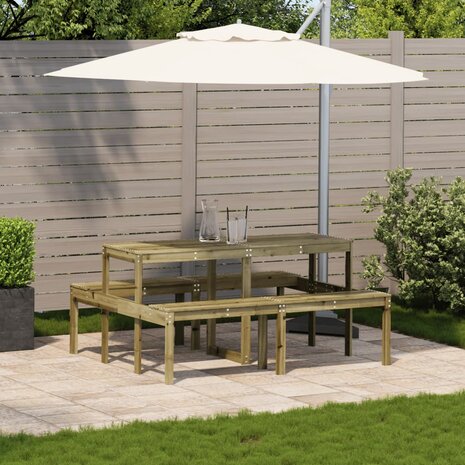 Picknicktafel 160x134x75 cm geïmpregneerd grenenhout 3