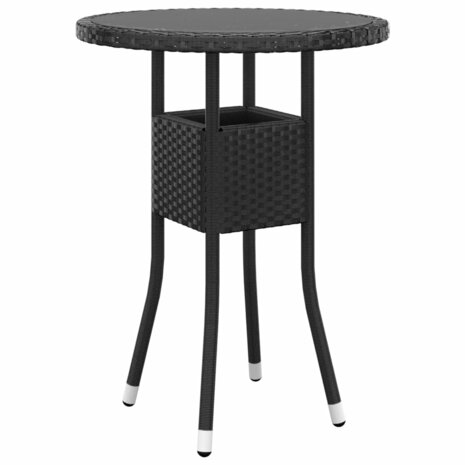 3-delige Tuinset poly rattan zwart 3