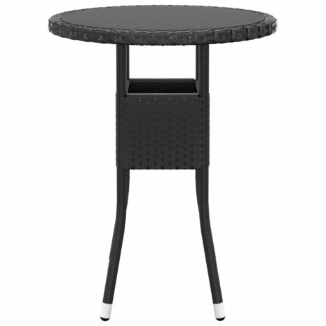 3-delige Tuinset poly rattan zwart 4