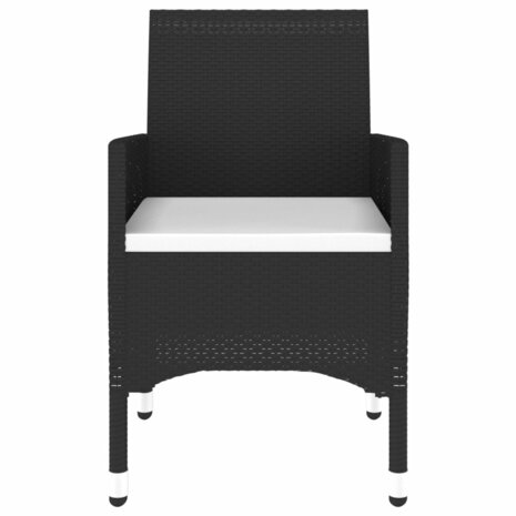 3-delige Tuinset poly rattan zwart 6