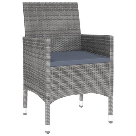 3-delige Tuinset poly rattan grijs 5