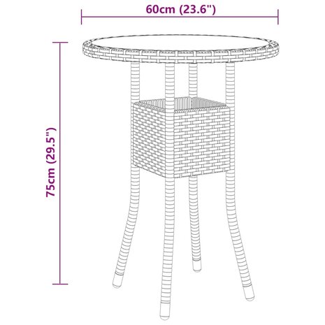 3-delige Tuinset poly rattan grijs 7
