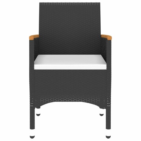 3-delige Tuinset poly rattan zwart 6