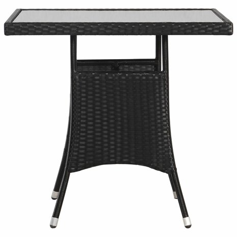 3-delige Tuinset poly rattan zwart 9