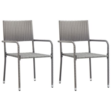 3-delige Tuinset poly rattan antracietkleurig en grijs 3