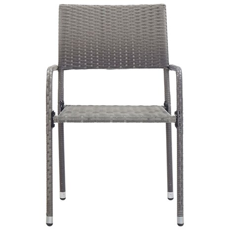 5-delige Tuinset poly rattan grijs 5