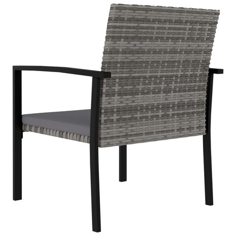 3-delige Tuinset poly rattan grijs 9