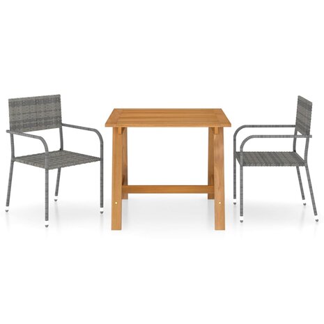 3-delige Tuinset grijs 1