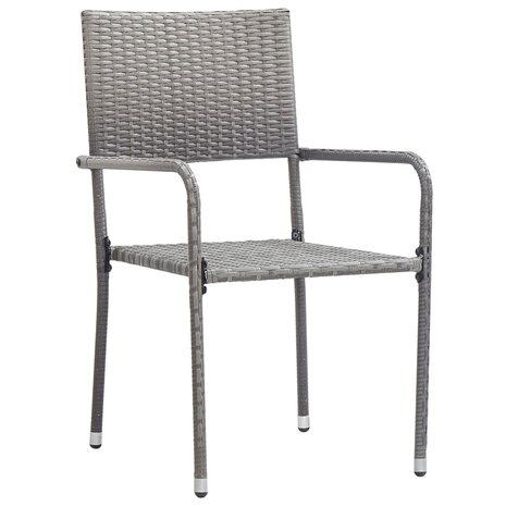 3-delige Tuinset poly rattan grijs 2