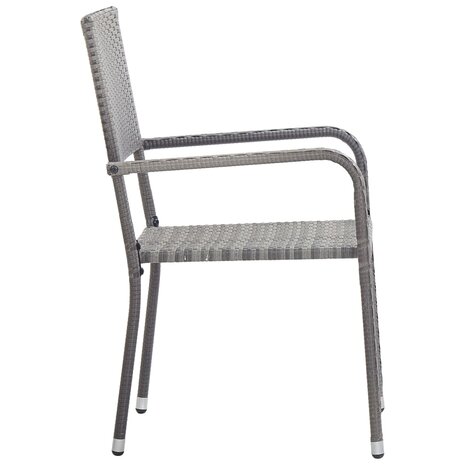 3-delige Tuinset poly rattan grijs 4