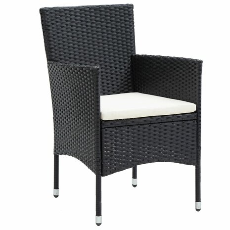 3-delige Tuinset poly rattan zwart 3