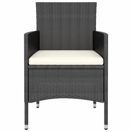 3-delige Tuinset poly rattan zwart 4