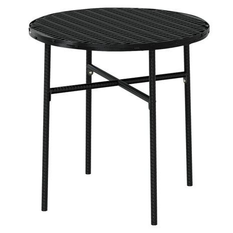 3-delige Tuinset poly rattan zwart 5