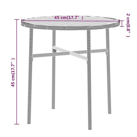3-delige Tuinset poly rattan zwart 7