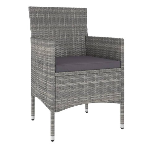 3-delige Tuinset poly rattan grijs 3