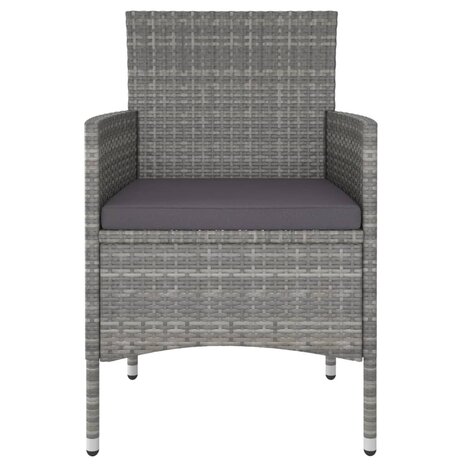 3-delige Tuinset poly rattan grijs 4